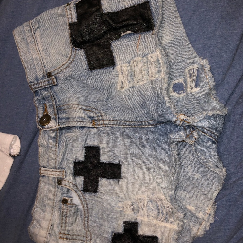 High waisted cross shorts